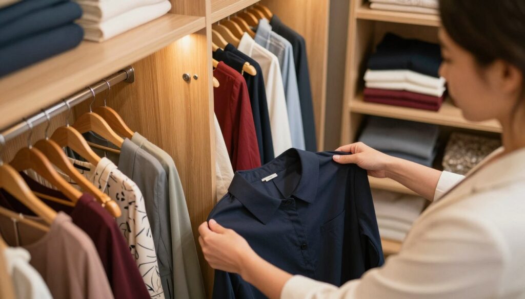 przegląd garderoby i selekcja ubrań